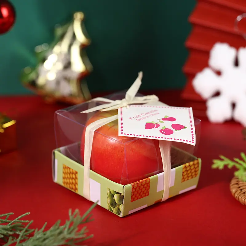 Realistic Apple Shaped Unscented Candle Gift Home Decoration UK