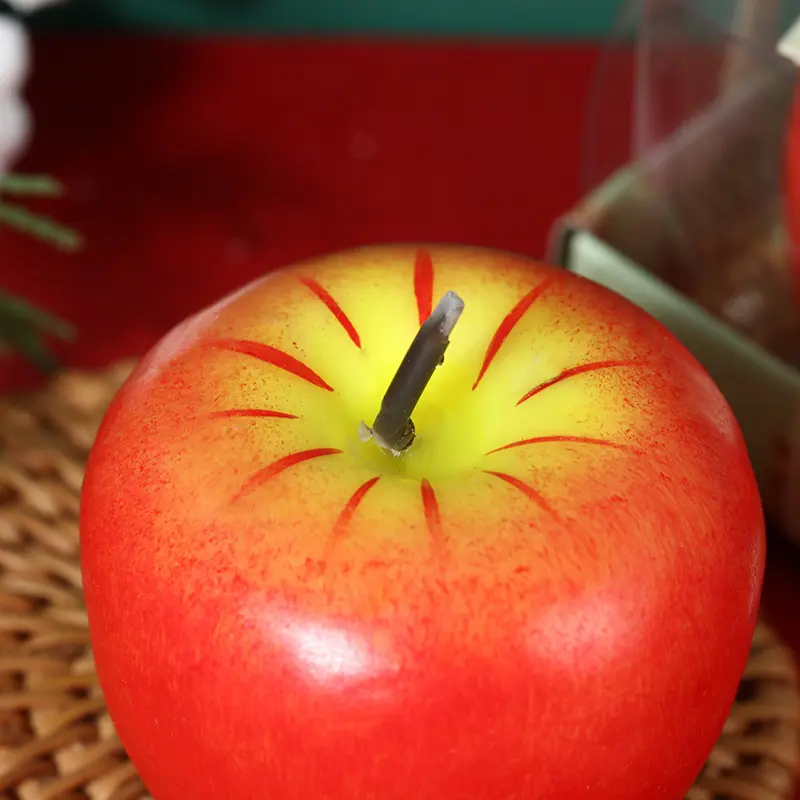 Realistic Apple Shaped Unscented Candle Gift Home Decoration UK