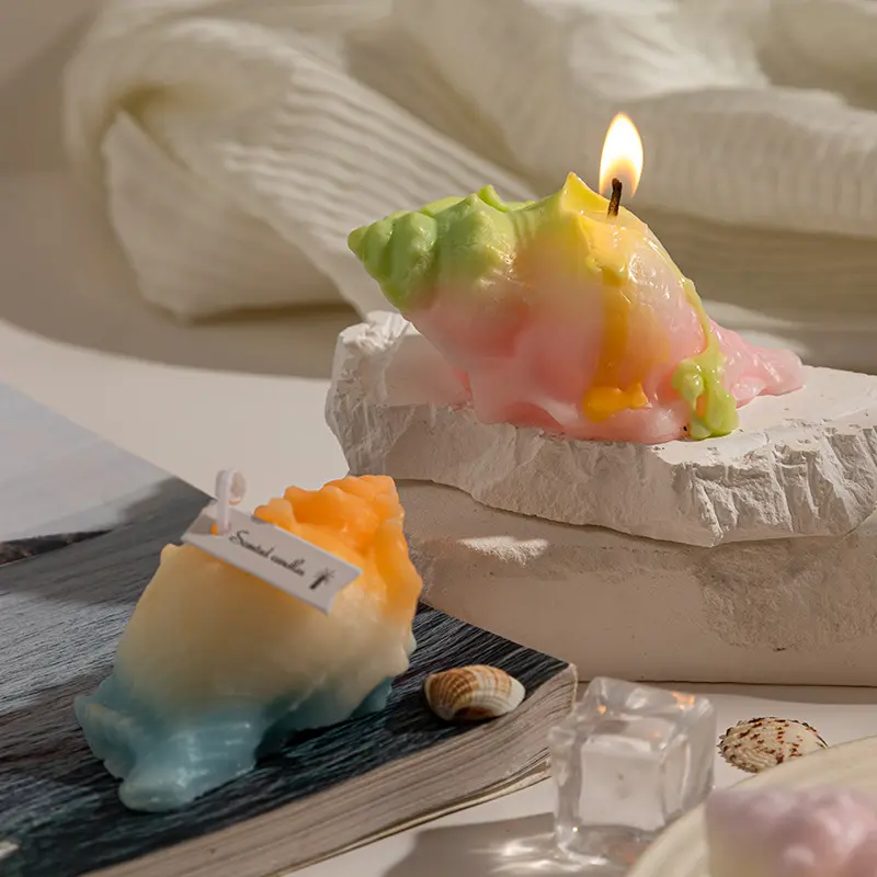 Conch Shaped Colored Scented Candle Ideal for Homes Ambiance Irish