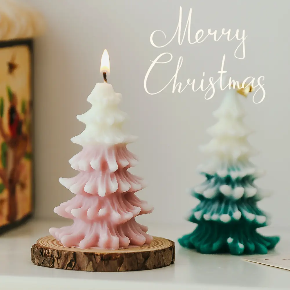 Christmas tree candle festive home decor holiday gift ideas eco-friendly wax Belgium