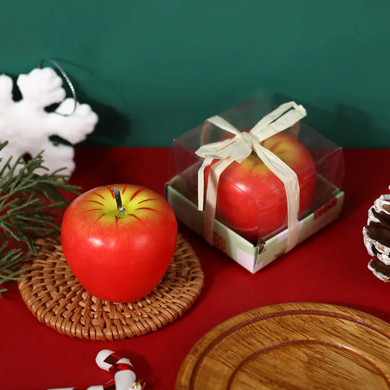 Realistic Apple Shaped Unscented Candle Gift Home ...