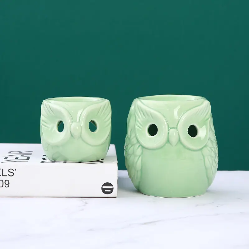 Owl Shaped Ceramic Wax Melt Warmer Decorative Candle Holder USA