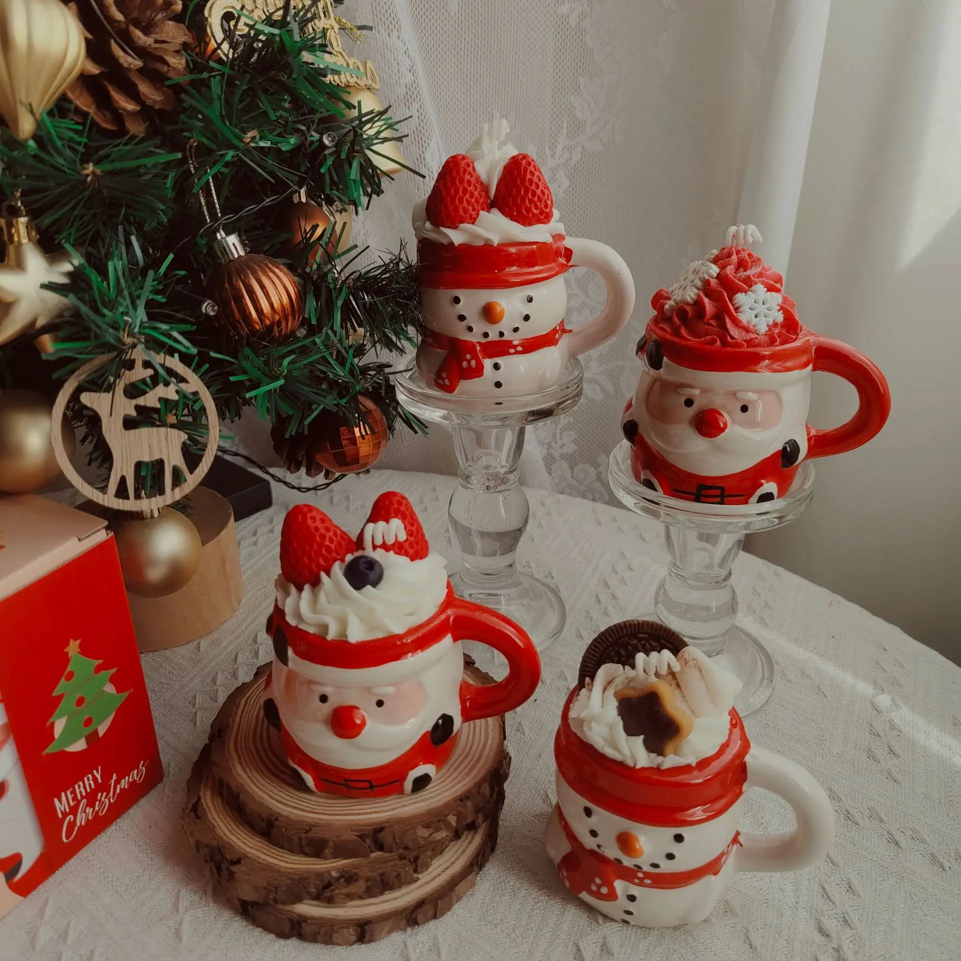 Christmas Cup Candle Holiday Festive Aroma Cozy Winter Decor Scented Candle Russia