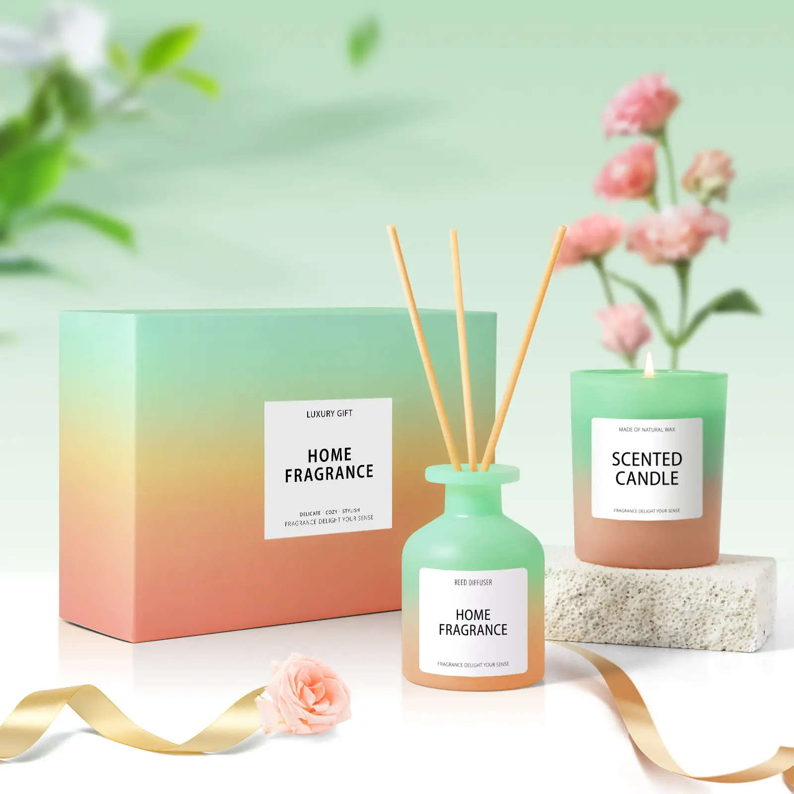 Candle gift set soy wax reed diffuser home fragrance Australia