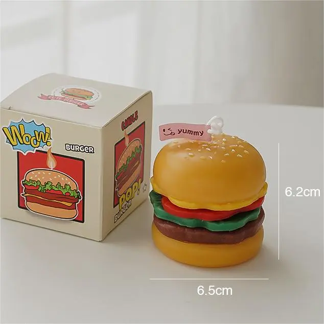 Burger Candle Unique Fun Decor Quirky Gift Idea for Home and Kitchen America