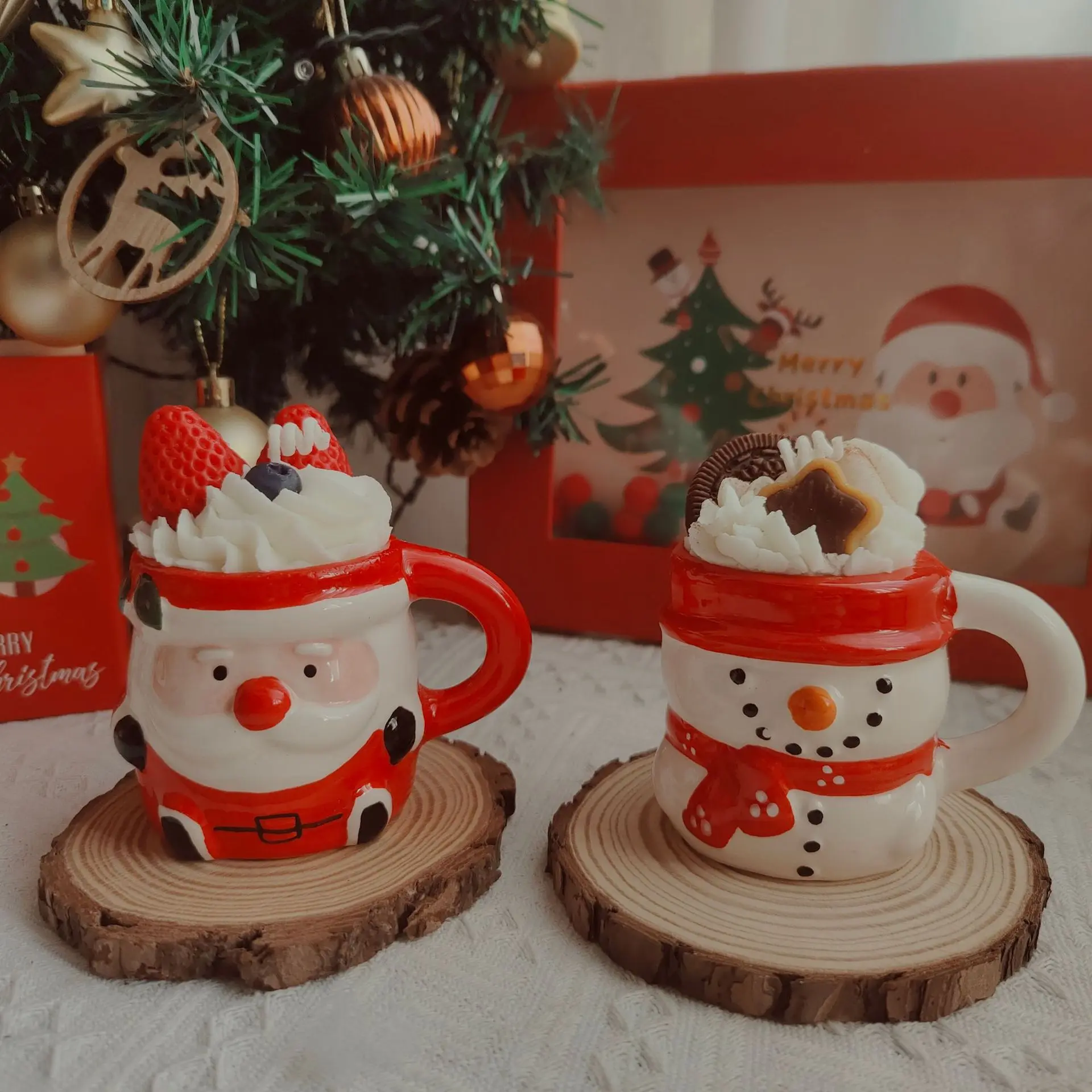 Christmas Cup Candle Holiday Festive Aroma Cozy Winter Decor Scented Candle Russia