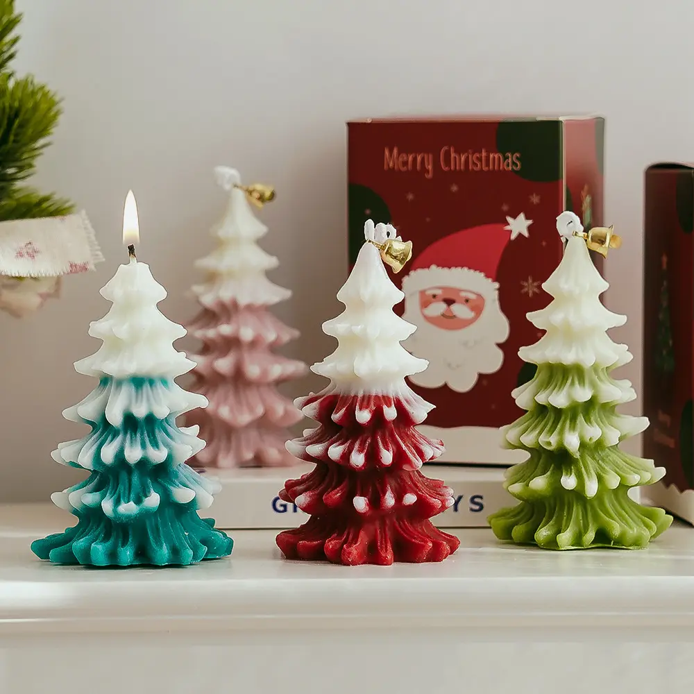 Christmas tree candle festive home decor holiday gift ideas eco-friendly wax Belgium