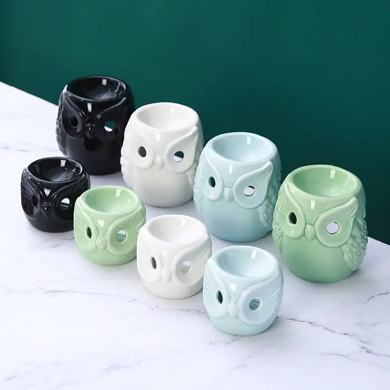 Owl Shaped Ceramic Wax Melt Warmer Decorative Candle Holder USA