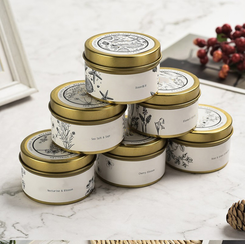 Wholesale candle company golden scented travel candle tin with personalized  design and label - Candle